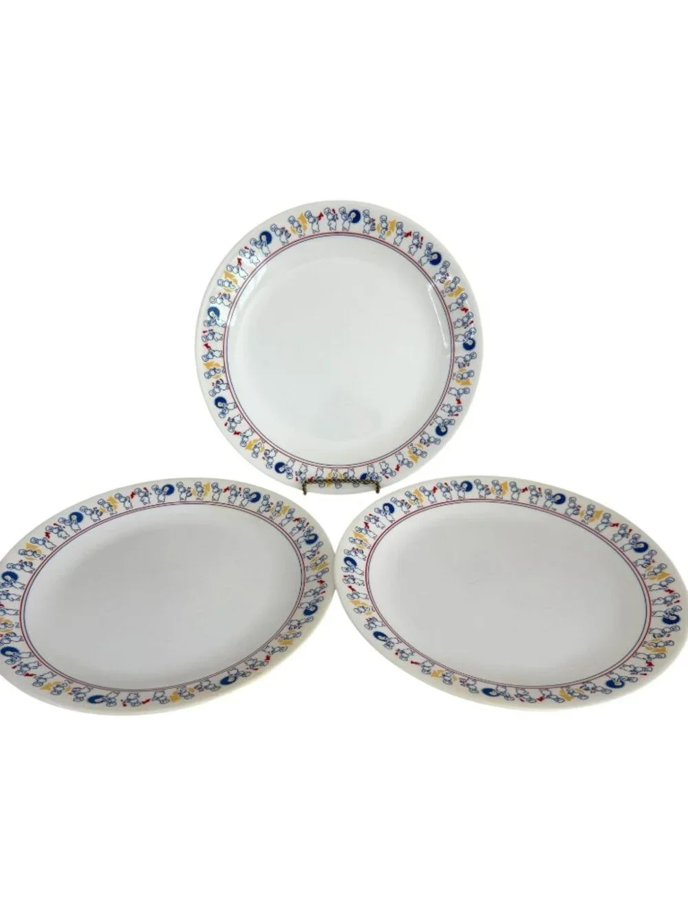 3 Corelle Pillsbury Doughboy Marching Band 10” Dinner Plates‎ USA Vintage 1991